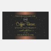 Elegantes braunes Label Gold Soft Glitzer Logo Rechteckiger Aufkleber (Vorderseite)