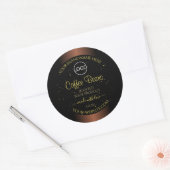 Elegantes braunes Label Gold Soft Glitzer Logo Runder Aufkleber (Umschlag)