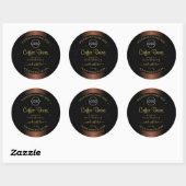 Elegantes braunes Label Gold Soft Glitzer Logo Runder Aufkleber (Blatt)