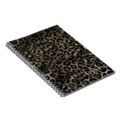 Elegantes braunes Leopard Monogramm Notizbuch mit  Notizblock (Rechte Seite)