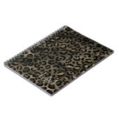 Elegantes braunes Leoparden-Monogramm-Notizbuch in Notizblock (Linke Seite)