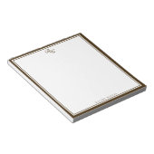 Elegantes braunes Monogramm mit zwei Rändern Notizblock (angewinkelt)