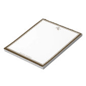 Elegantes braunes Monogramm mit zwei Rändern Notizblock (Rotiert)