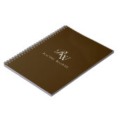 Elegantes braunes Monogramm Notizblock (Linke Seite)