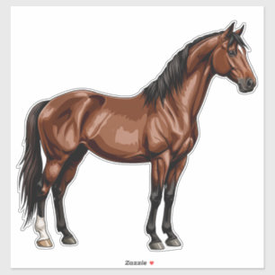 Elegantes braunes Pferd Aufkleber