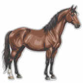 Elegantes braunes Pferd Aufkleber (Vorderseite)