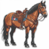 Elegantes braunes Pferd Aufkleber (Vorderseite)