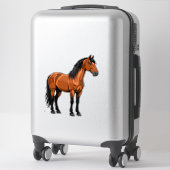 Elegantes braunes Pferd Aufkleber (Koffer)