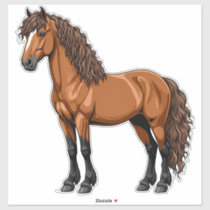Elegantes braunes Pferd Aufkleber