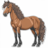 Elegantes braunes Pferd Aufkleber (Vorderseite)