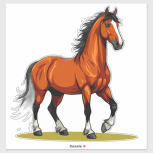 Elegantes braunes Pferd Aufkleber