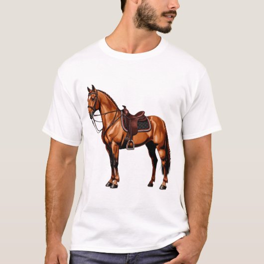 Elegantes braunes Pferd T-Shirt (Vorderseite)