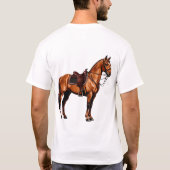 Elegantes braunes Pferd T-Shirt (Rückseite)