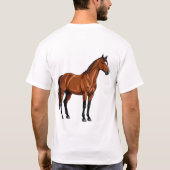 Elegantes braunes Pferd T-Shirt (Rückseite)