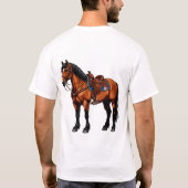 Elegantes braunes Pferd T-Shirt (Rückseite)