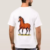Elegantes braunes Pferd T-Shirt (Rückseite)