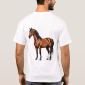 Elegantes braunes Pferd T-Shirt (Rückseite)