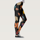 Elegantes braunes rotes Herbstmuster | Leggings (Rechts)