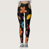 Elegantes braunes rotes Herbstmuster | Leggings (Vorderseite)