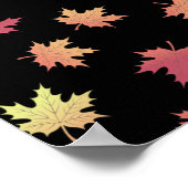 Elegantes braunes rotes Herbstmuster | Poster (Ecke)