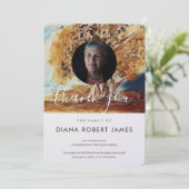 Elegantes braunes Rustikales Foto Beileid Dankeskarte (Stehend Vorderseite)