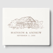 Elegantes braunes Rustikales Foto Hochzeit Gästebuch (Vorderseite)