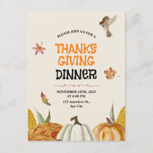 Elegantes braunes vintage Blumen-Thanksgiving Postkarte
