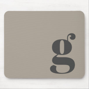 Elegantes Braungrau Minimalistisches Retro-Monogra Mousepad
