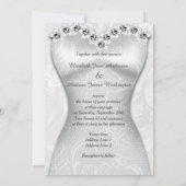 Elegantes Braut-Hochzeits-Kleid Einladung (Rückseite)