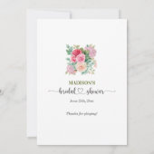 Elegantes Braut- oder Bräutigam-Bridal-Shower-Spie Einladung (Rückseite)