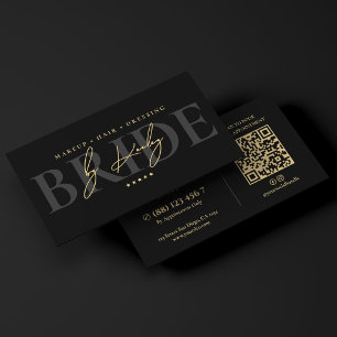 Elegantes Braut-Stylisten-Studio Black Signature Visitenkarte