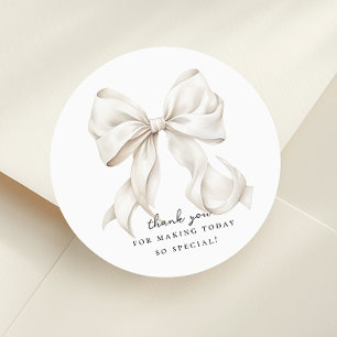 Elegantes Brautgeschenk mit Schleife Runder Aufkleber