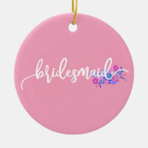 Elegantes Brautjungfer-Hochzeits-Kalligrafie-Ornam Keramik Ornament
