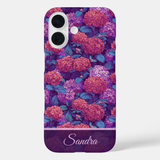 Elegantes Brautjungfern-Geschenk Hydrangeas Name Case-Mate iPhone Hülle (Rückseite)