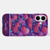 Elegantes Brautjungfern-Geschenk Hydrangeas Name Case-Mate iPhone Hülle (Rückseite (Horizontal))