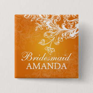 Elegantes Brautjungfern-Geschenk Vintage-Schwünge Button