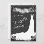 Elegantes Brautkleid auf Rustikalem Schwarzwald Einladung (Vorderseite)