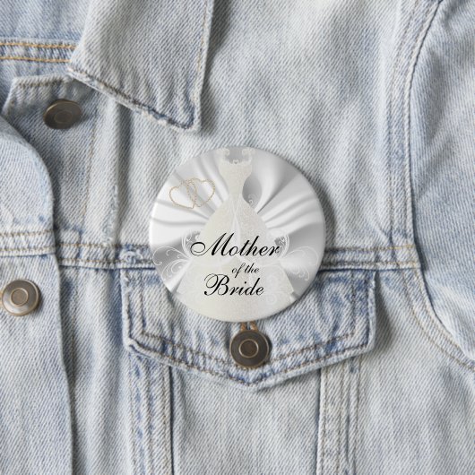 Elegantes Brautkleid auf weißem Satin Button (Beispiel)