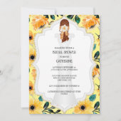 Elegantes Brautkleid Blumengelb-Tischtuch  Einladung (Vorderseite)