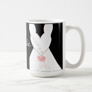 Elegantes Brautkleid in Schwarz und Weiß Kaffeetasse