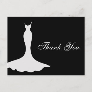 Elegantes Brautkleid-Junggesellinnen-Abschied Dank Postkarte