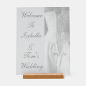 Elegantes Brautkleid-Script-Hochzeitsfest Acrylschild (Vorderseite)