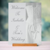 Elegantes Brautkleid-Script-Hochzeitsfest Acrylschild (Neutral)