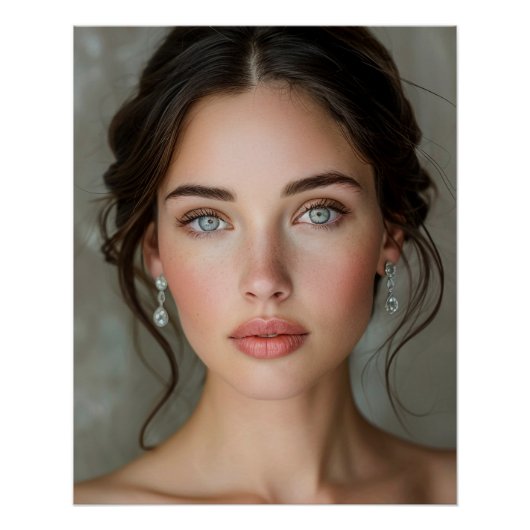 Elegantes Brautmodel-Porträt Poster (Vorderseite)
