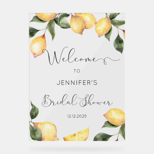 Elegantes Brautparty Acrylschild (Vorderseite)