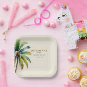 Elegantes Brautparty am Strand von Palm Tree Pappteller (Party)