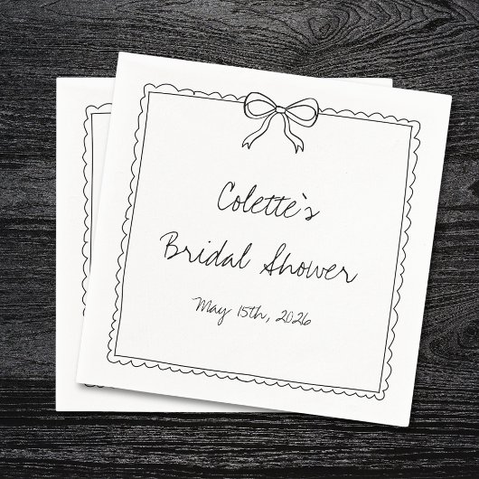 Elegantes Brautparty an der Grenze Serviette