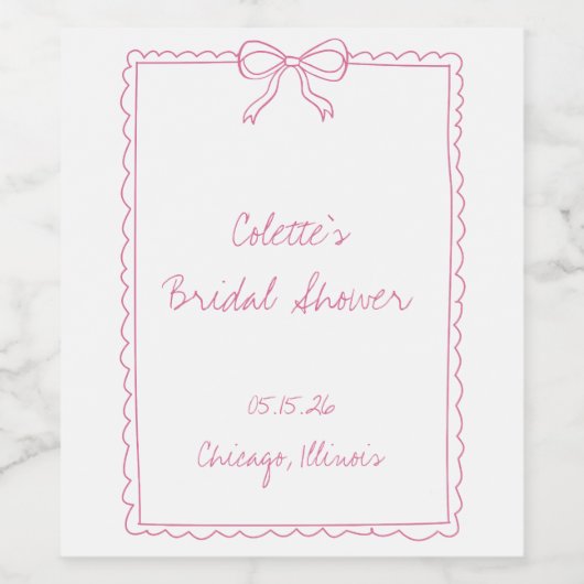 Elegantes Brautparty an der Grenze Weinetikett (Einzelnes Label)