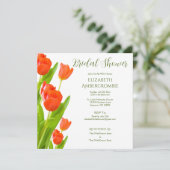 Elegantes Brautparty auf dem Blumenplatz Einladung (Stehend Vorderseite)