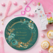 Elegantes Brautparty aus Aquamarinen und goldenen  Pappteller (Party)